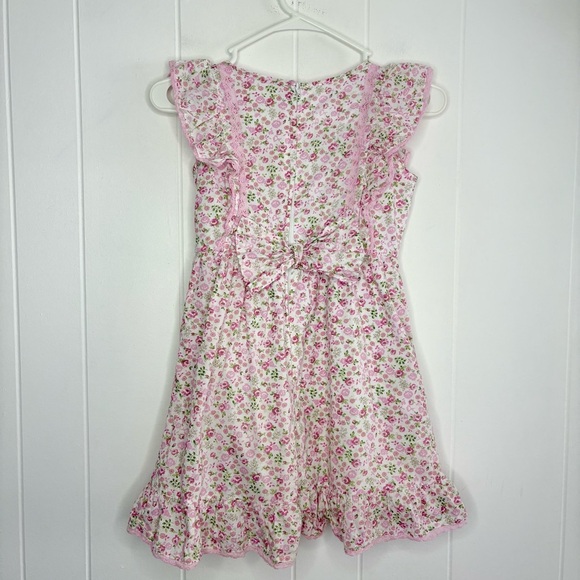American Girl x LoveShackFancy Floral Flutter Day Dress Girl’s Size 8 Bow Pink - Picture 7 of 8